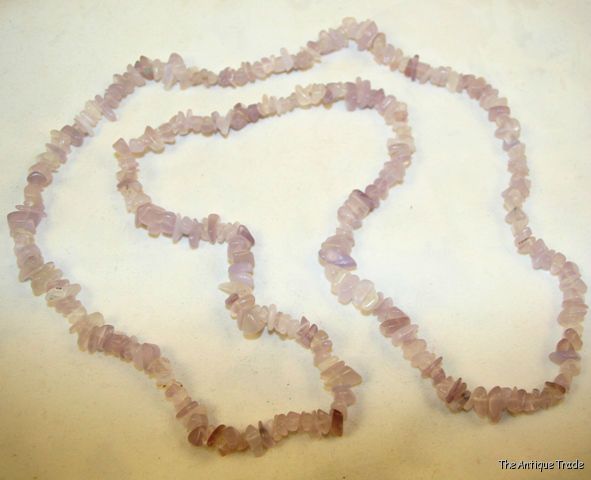 Natural Lavender Quartz gemstone necklace 37 inches long