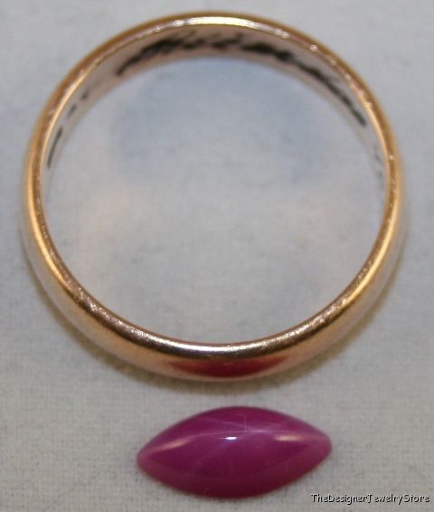 Lab grown Star Ruby 5x10 marquise 1.25ct cabochon ru16
