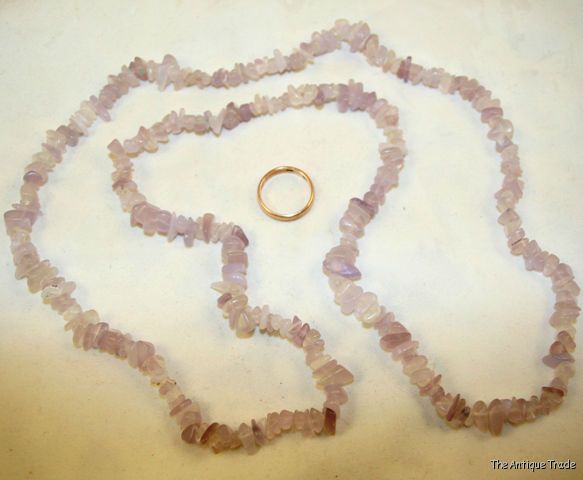 Natural Lavender Quartz gemstone necklace 37 inches long