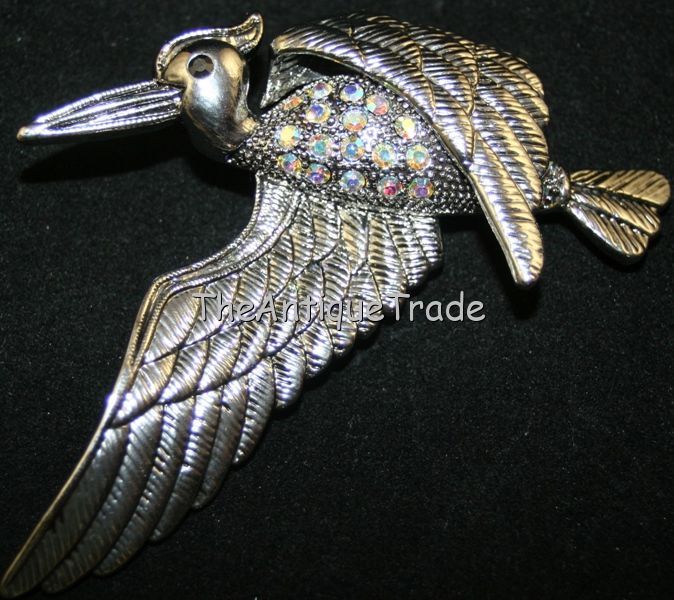 Vintage Jewelry Crane bird shaped Pin Brooch sku1z