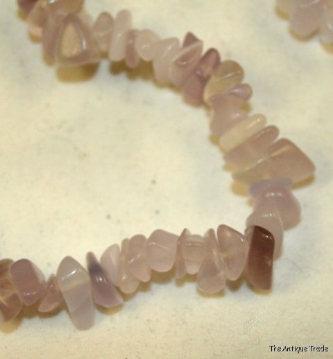 Natural Lavender Quartz gemstone necklace 37 inches long