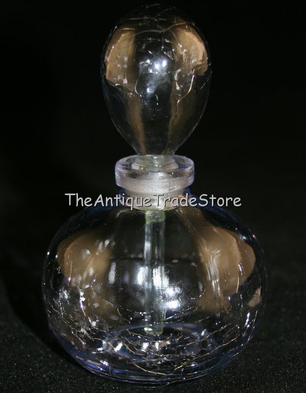 Crackle glass Perfume scent bottle