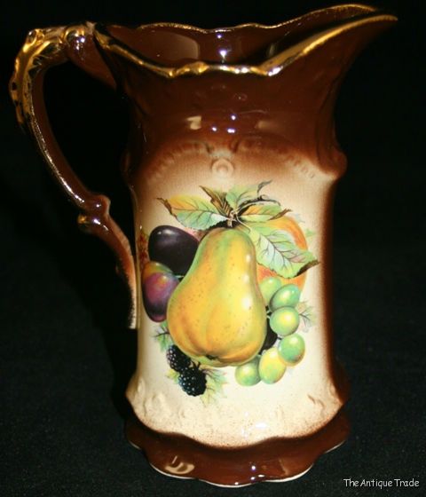 1910 vintage British Staffordshire Ironstone gilded jug