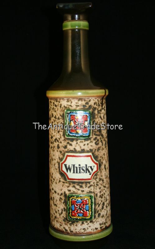 Vintage German ceramic pottery Whisky bottle decanter