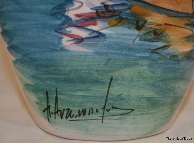 Vintage Porcelain hand made artist painted signed vase