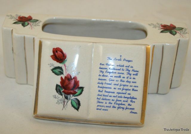 1960s Vintage British ceramics Letter holder with the Lords prayer