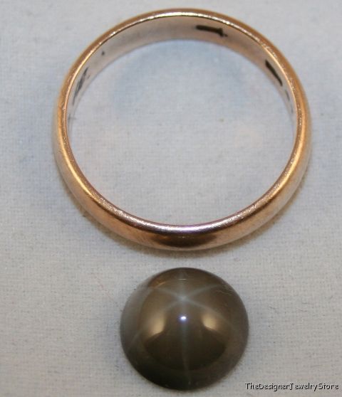 Lab grown black Star Sapphire 10mm round 4.25ct sa22