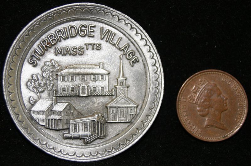 Vintage pewter Sturbridge Village Massachusetts medal