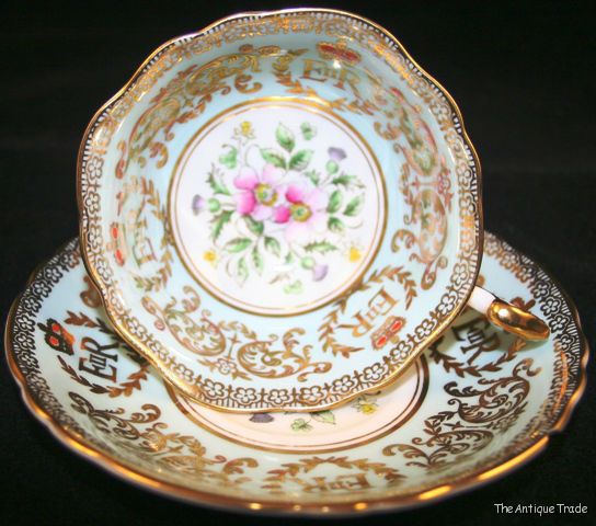 1953 Vintage Paragon hand painted porcelain Queen Elizabeth II Coronation duo