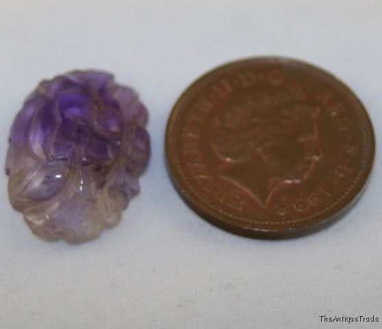 Carved natural 20x27 Amethyst light purple am36