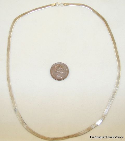 Sterling Silver 3.4mm flat snake chain 18 inches je21