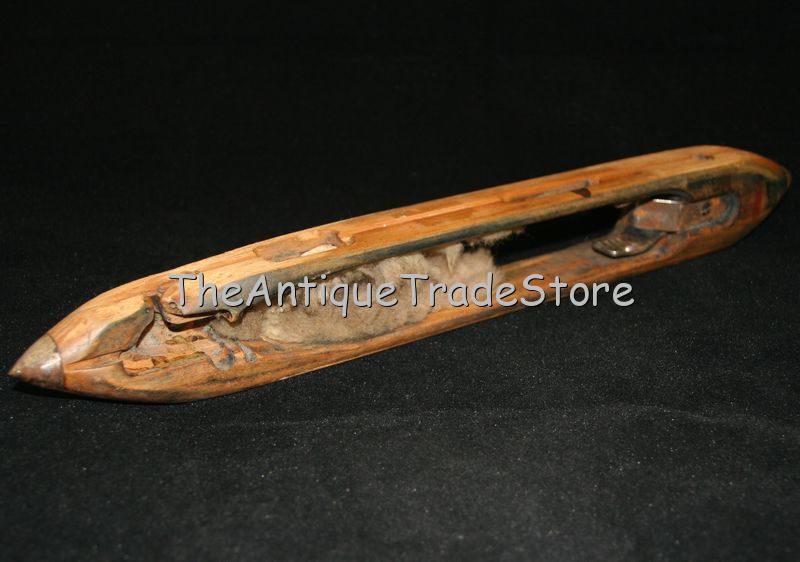 Antique industrial power Loom weaving wood Shuttle