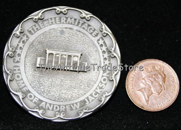 Vintage pewter USA President Andrew Jackson home medal