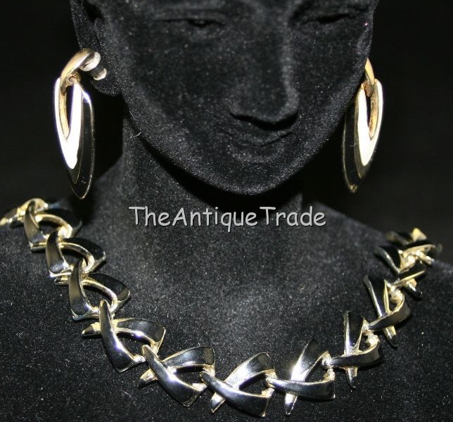 Vintage Art Deco style Necklace and earrings set sku1z