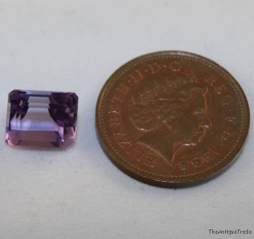 Faceted octagon 8x9 Amethyst 3.5ct light purple am47