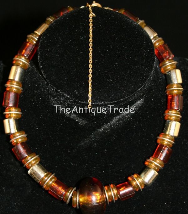 Vintage Jewelry amber imitation Necklace chocker sku2z