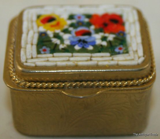 Superb Italian Millefiori Micro Mosaic rectangular Pill box miniature