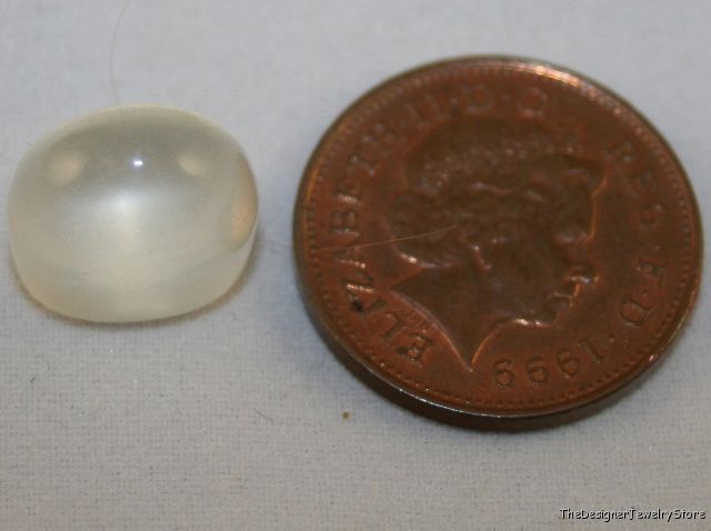 Natural white Moonstone 8x12 oval Bullet cab 10.4ct mu5