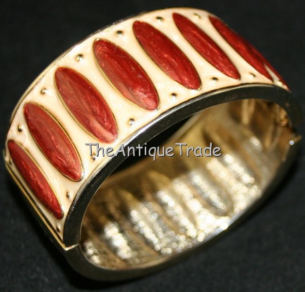 Vintage enamel Jewelry yellow metal Bracelet sku2z