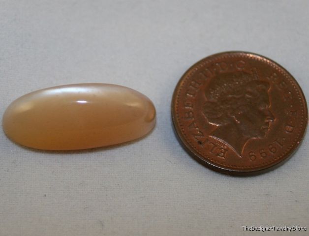 Natural peach Moonstone 9x22 oval Cabochon 14.4ct mu8