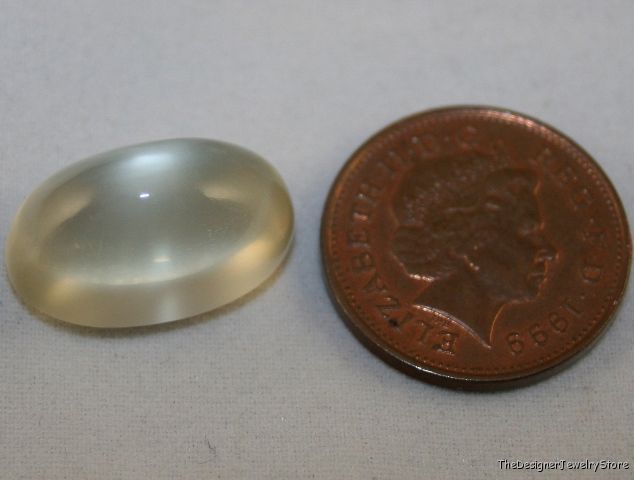Natural clear Moonstone 12x19 oval Cabochon 15ct mu11