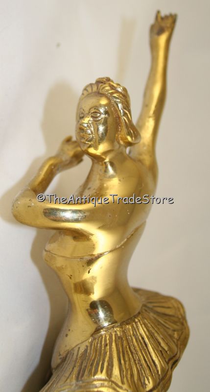 Vintage Art  solid cast brass Statue of Ballet Dancer