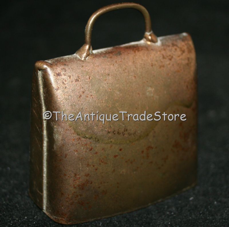 Vintage hand painted miniature on steel Cow Bell