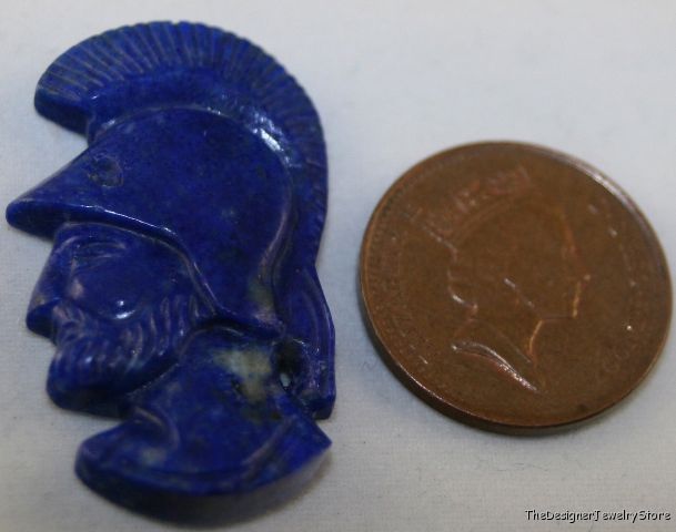 Afghan Lapis Lazuli carved Persian Warrior 29.8ct la05