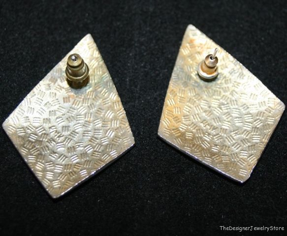 Vintage jewelry enamel kite shaped Earrings je27