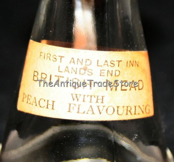 Vintage glass Lands End British Mead miniature bottle