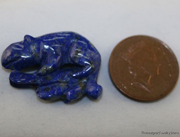 Afghan Lapis Lazuli gem carved Salamander 24.4ct la02