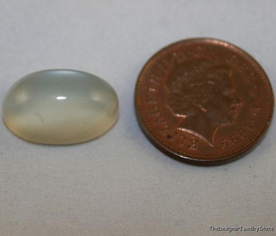 Natural clear Moonstone 10x17 oval Cabochon 11ct mu16