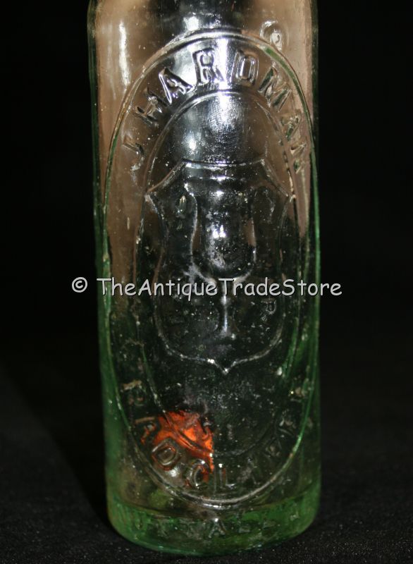 Antique glass Hardman bullet stopper mineral bottle