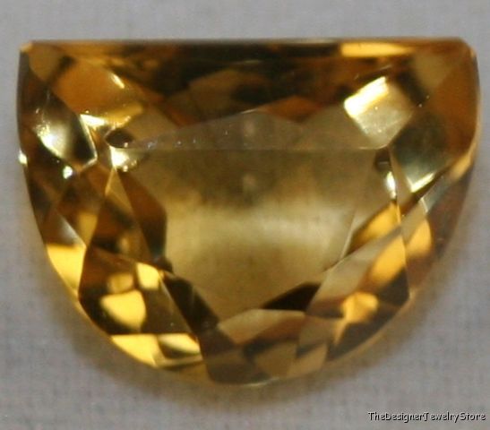 Fancy cut Citrine 8x10 half round 2.75ct gemstone ci11