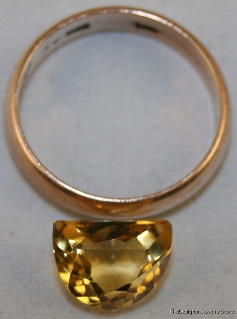 Fancy cut Citrine 8x10 half round 2.75ct gemstone ci11