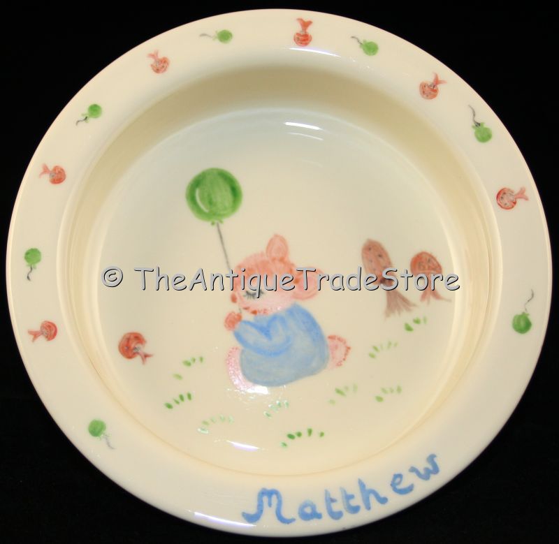 Hand painted ceramic 2 dish set for Children