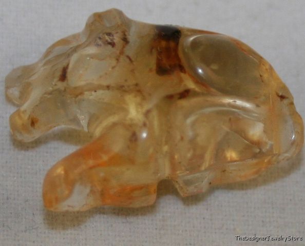 Natural Citrine 14x21 carved tiger 15.5ct gemstone ci14