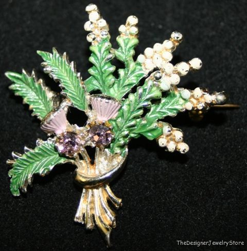 Vintage Jewelry Scottish Thistle  pin brooch  je33