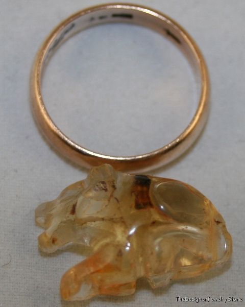 Natural Citrine 14x21 carved tiger 15.5ct gemstone ci14