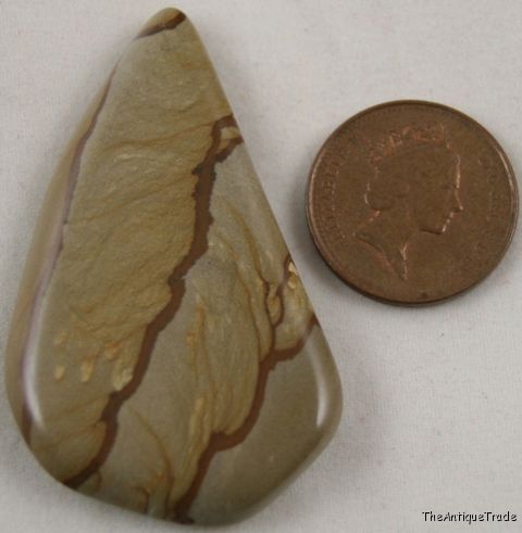 Picture jasper 29x50 free form cabochon gemstone sa8