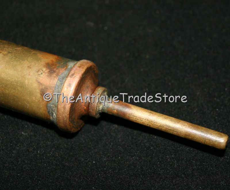 Antique Victorian medical Veterinary brass Syringe