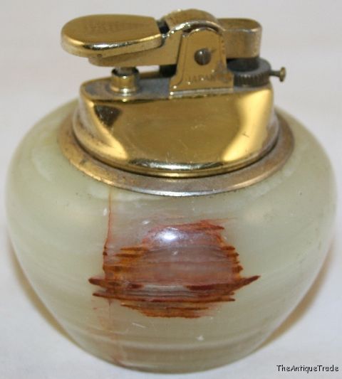 Vintage natural Agate stone base table top lighter