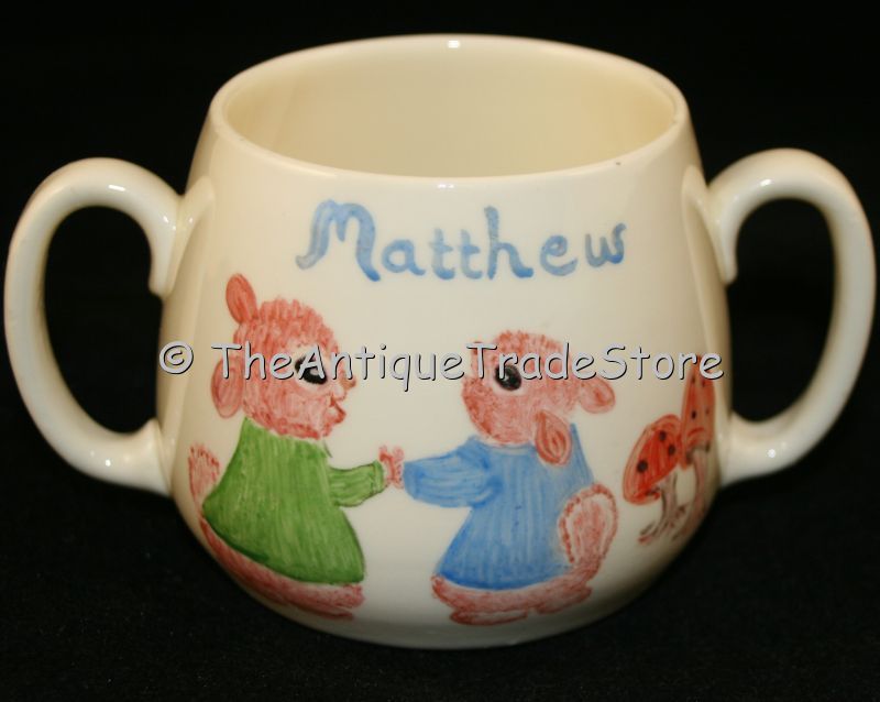 Hand painted ceramic 2 dish set for Children