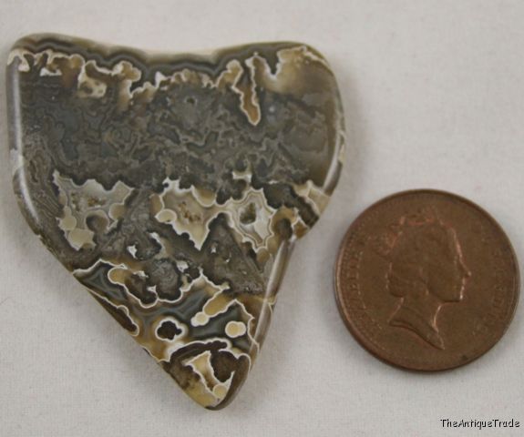 Mexican lace agate 38x40 free form cabochon gem sa10