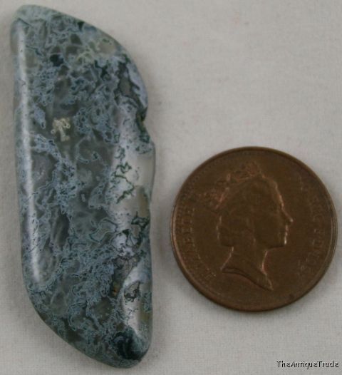 Green moss agate 17x45 free form cabochon gemstone sa17