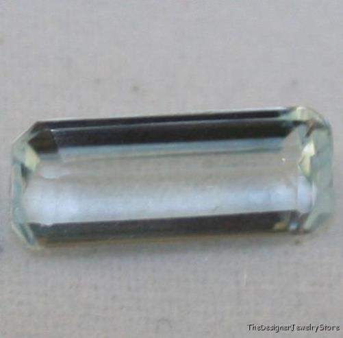 Natural Aquamarine gem 4x10 faceted octagon 1.1ct aq19