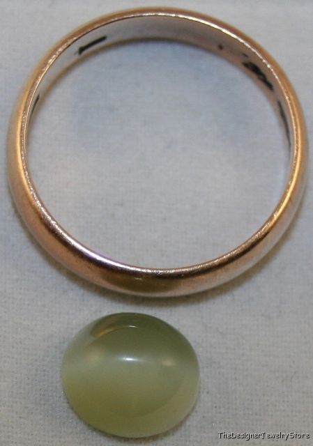 Cats Eye green Jadeite Jade 8x9 cabochon 3.1ct gem ja6