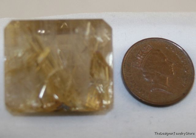 Natural Rutilated Quartz 24x28 octagon gem 74ct qu02