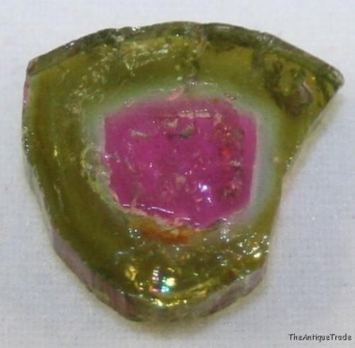Watermelon Tourmaline 13x14 gemstone slice 5.8ct tu1