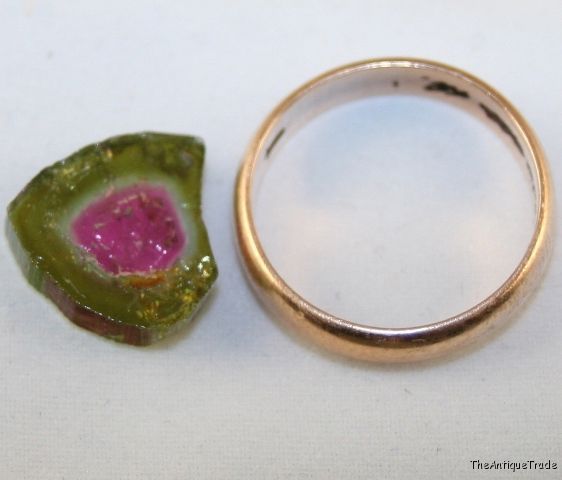Watermelon Tourmaline 13x14 gemstone slice 5.8ct tu1